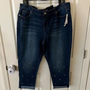 Westport Dark Blue Boyfriend Jeans with Stud Details
